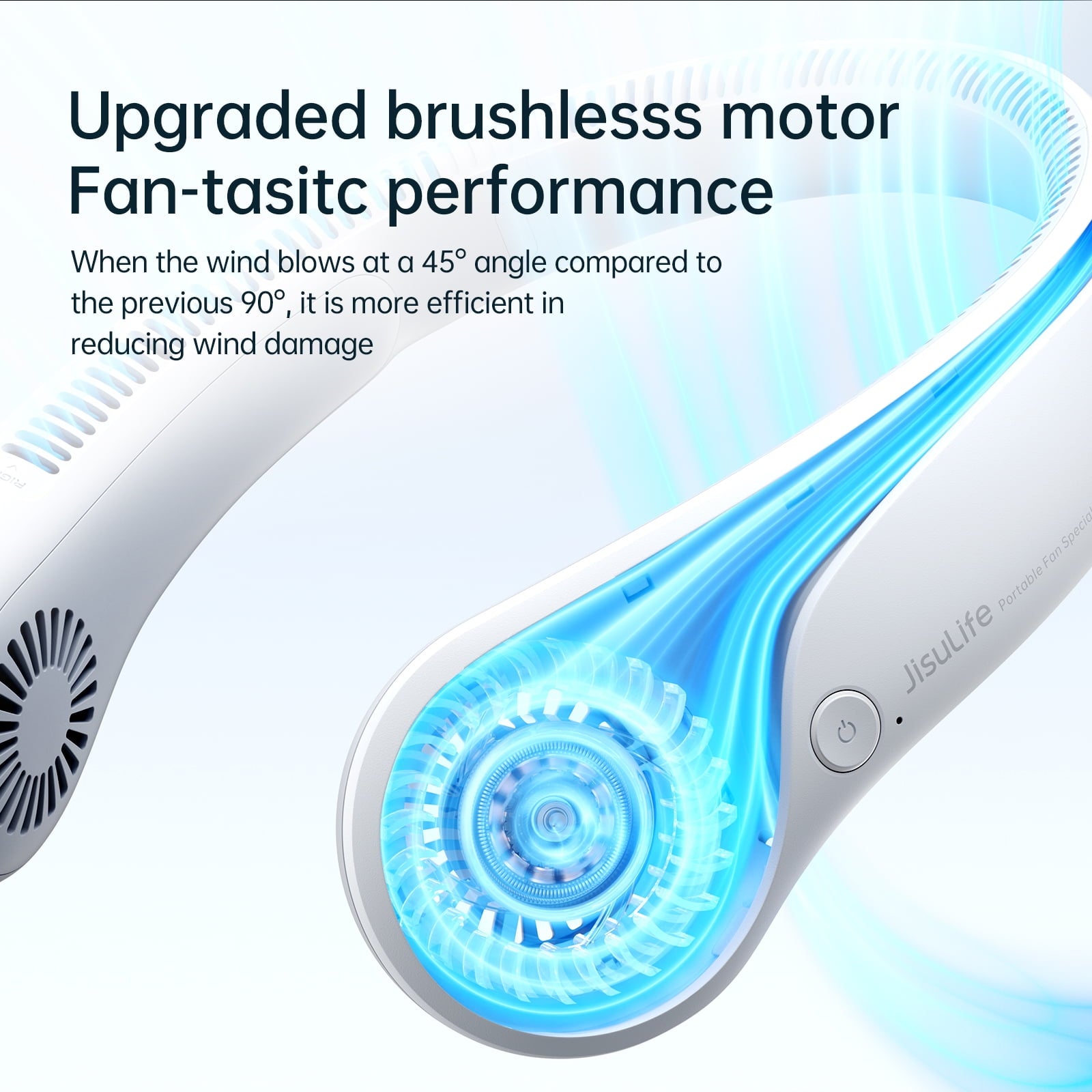Portable Neck Fan, Rechargeable Wearable Fan, Bladeless Hands-Free Cooling, Quiet 25Db, 5 Speeds, 16H Battery Life, Essential for Indoor/Outdoor, Gift for Women, Men - White