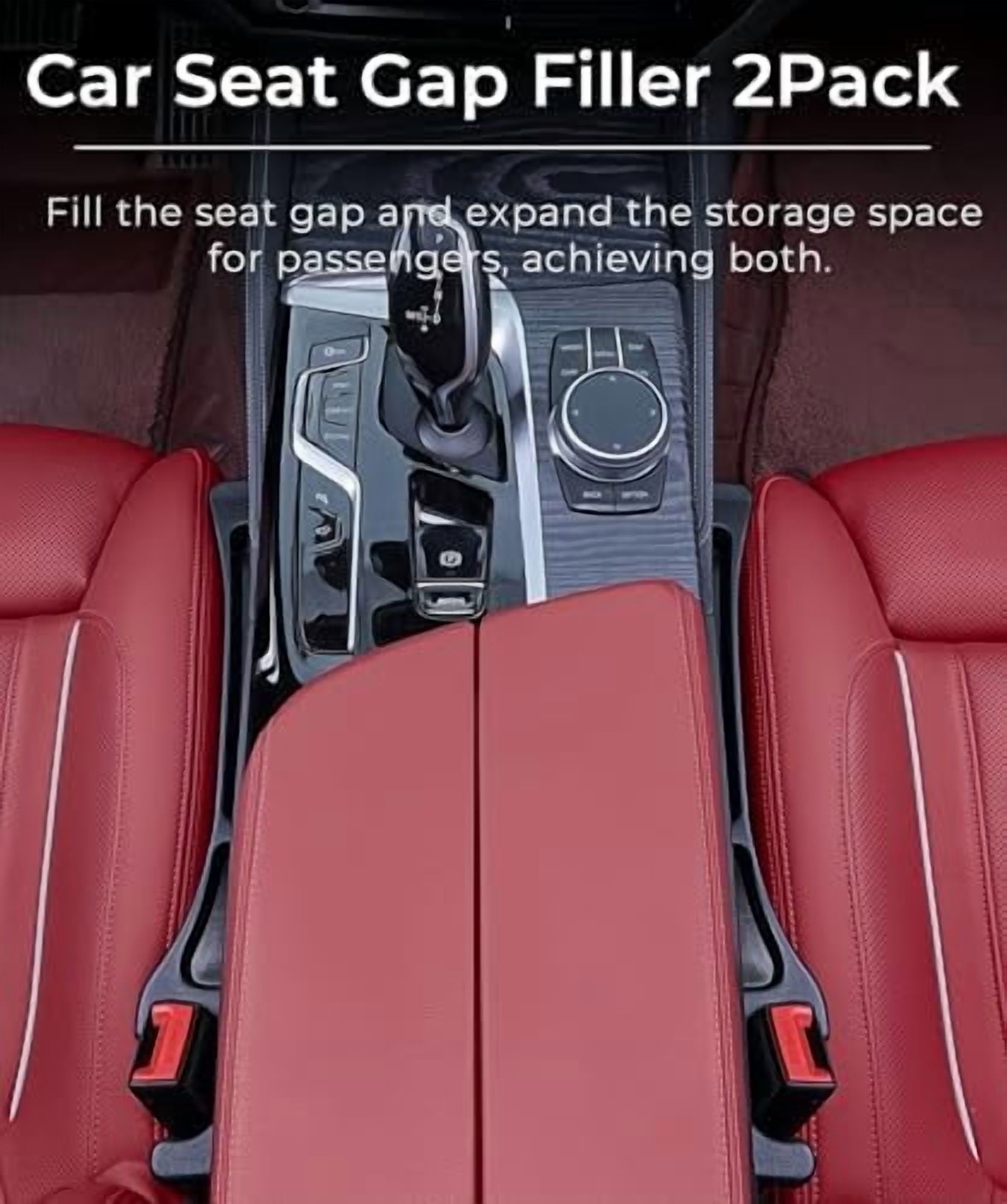 Car Seat Gap Filler, 2-Pack No-Drop Seat Side Gap Seam Filler Organizer with Phone Holder, Universal Fit Fill the Gap between Seat & Console, Perfect for Car, SUV, Truck