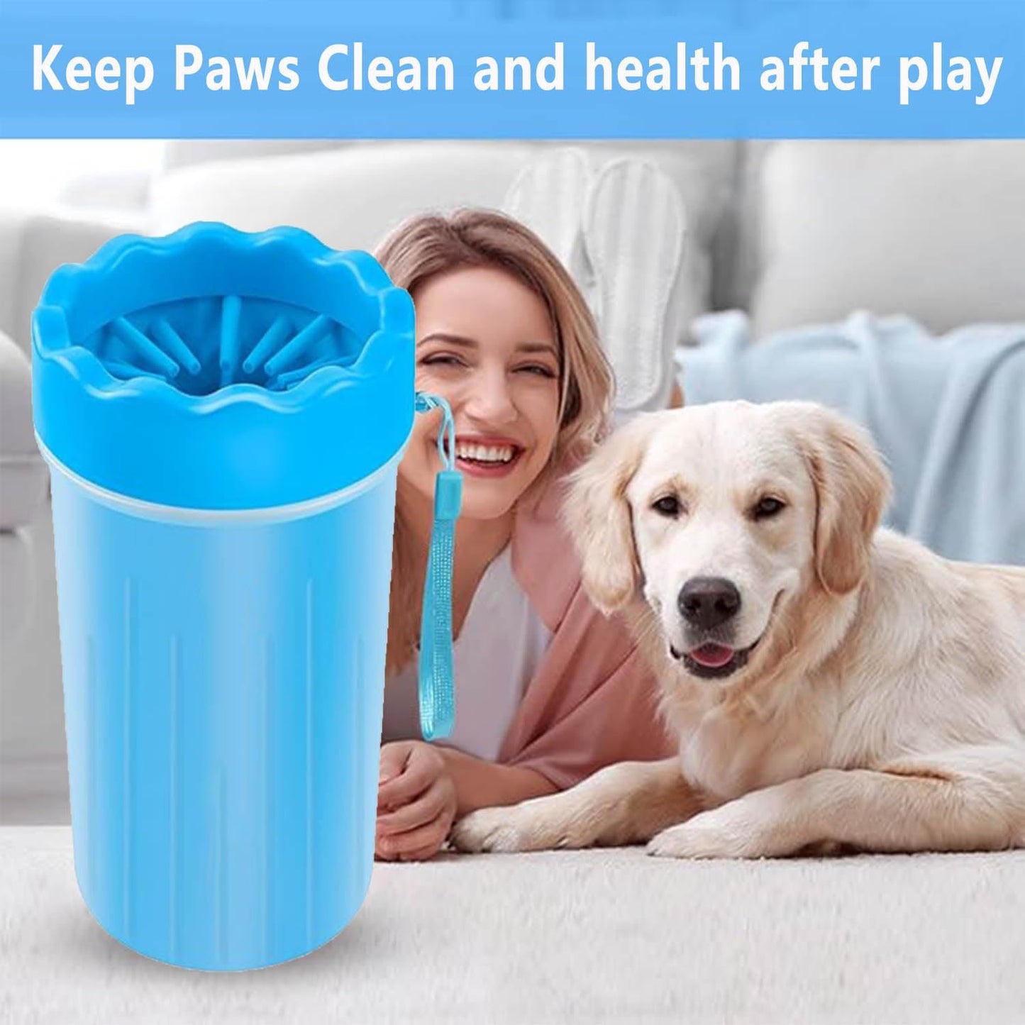 Revolutionary Dog Paw Cleaner - Effortlessly Clean Your Pet's Paws with Included Towel & Brush for Small to Medium Dogs and Cats