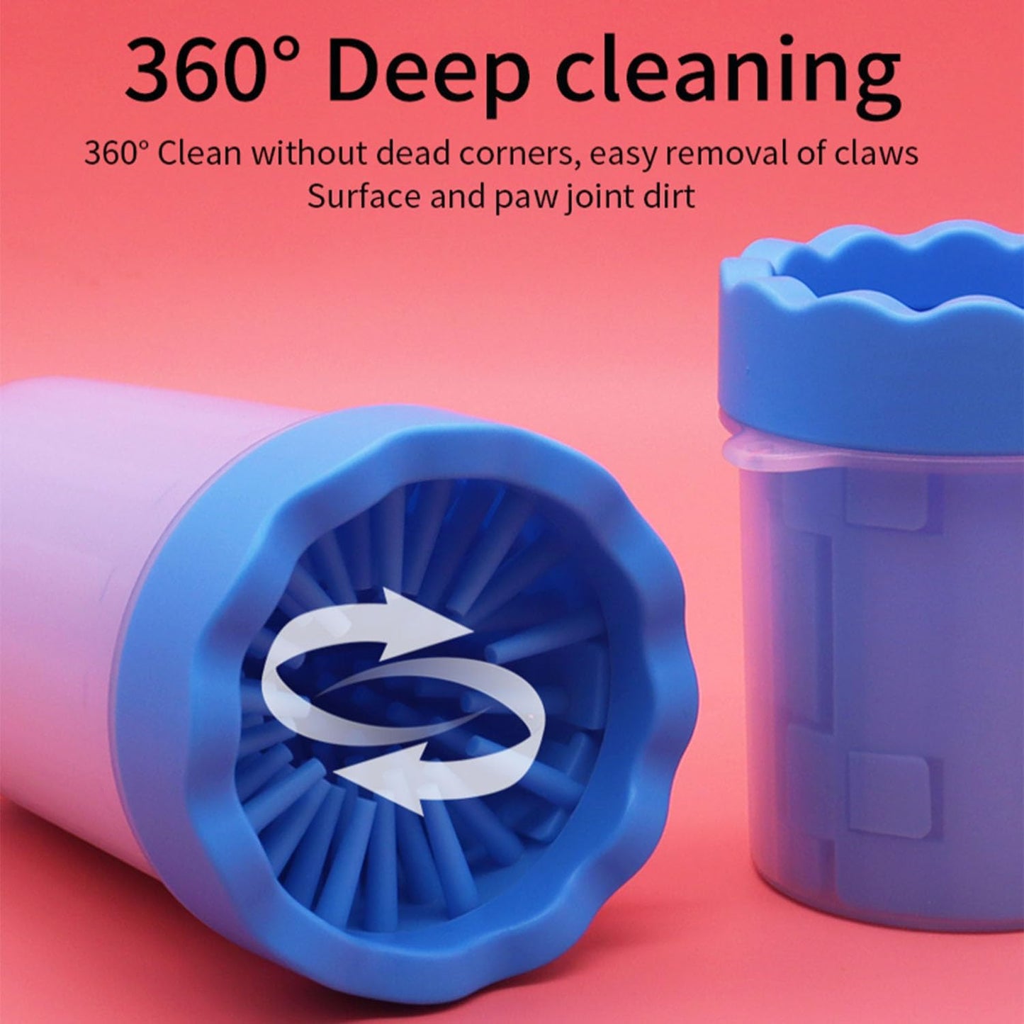Revolutionary Dog Paw Cleaner - Effortlessly Clean Your Pet's Paws with Included Towel & Brush for Small to Medium Dogs and Cats