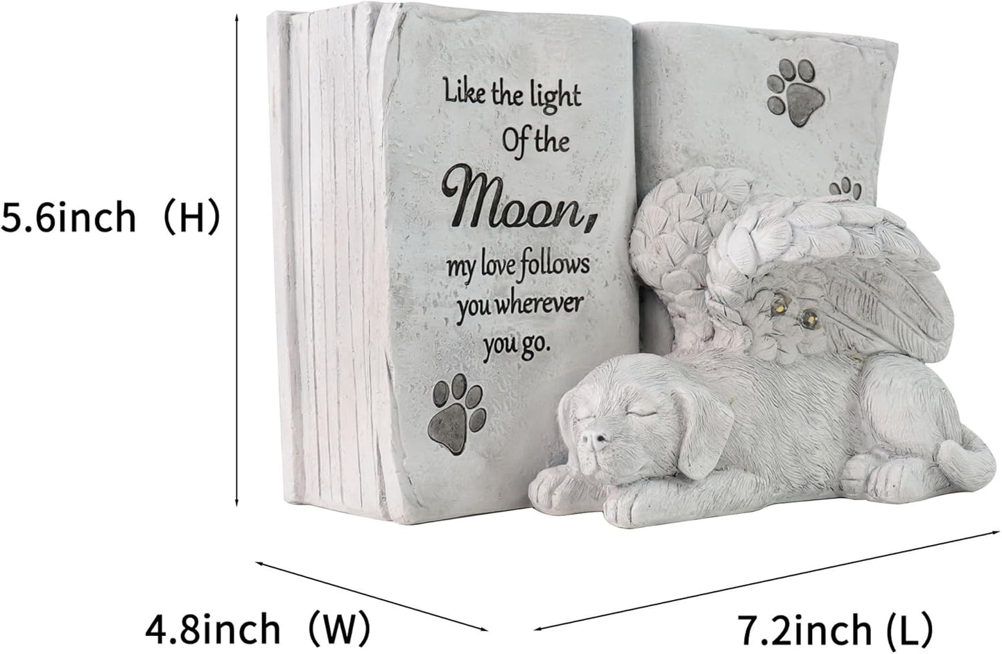 Solar Dog Angel Statue, Pet Dog Memorial Stone, Dog Memorial Gifts or Garden Memorial Stone