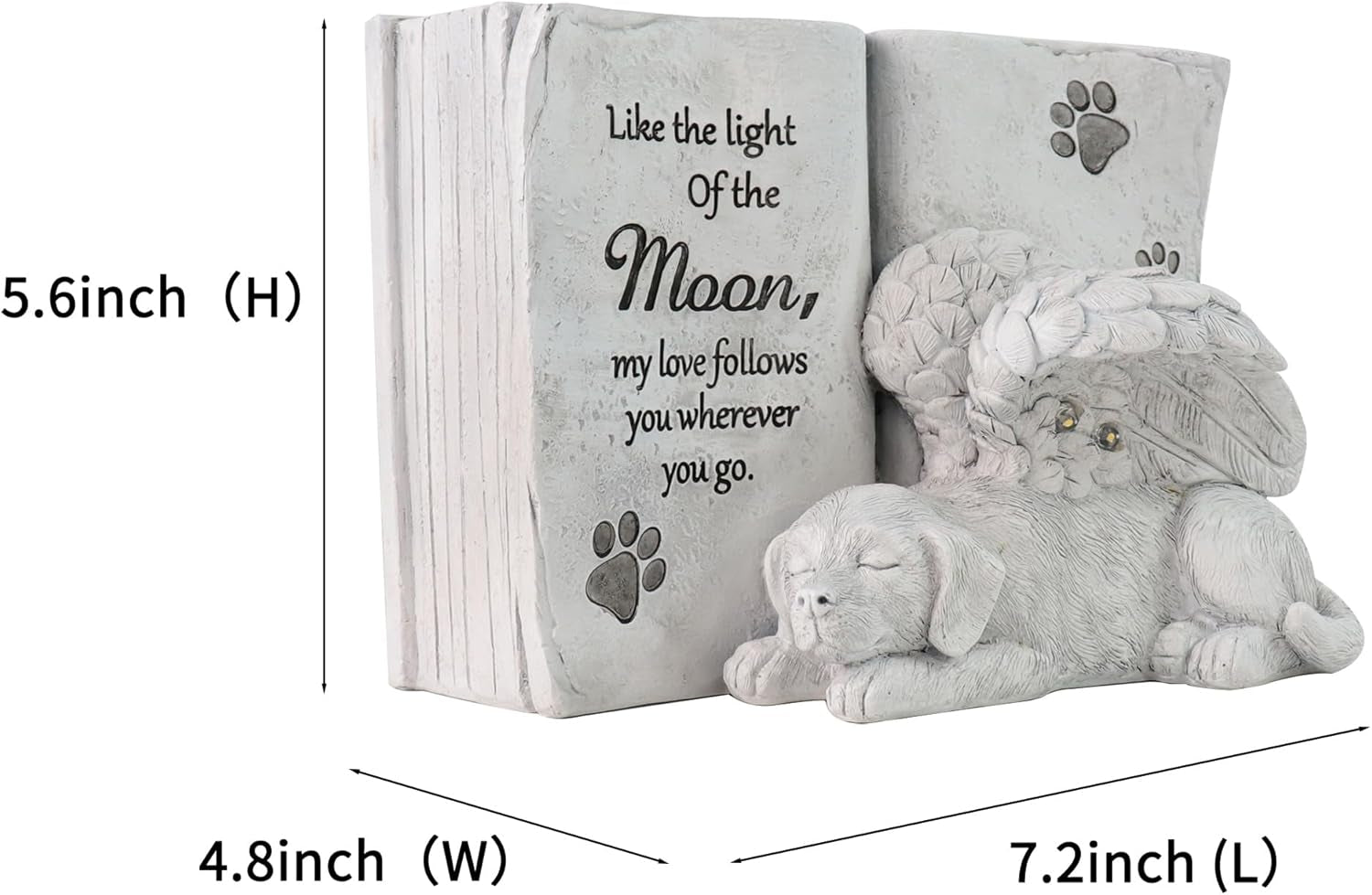 Solar Dog Angel Statue, Pet Dog Memorial Stone, Dog Memorial Gifts or Garden Memorial Stone