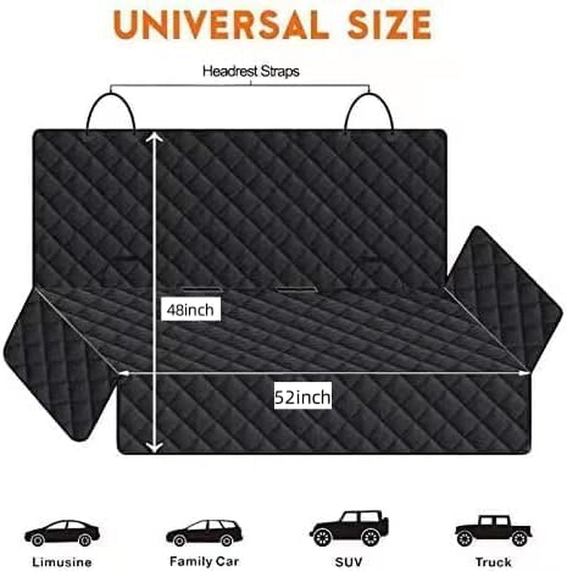 Dog Car Seat Cover for Back Seat Waterproof Bench Seat Cover Protector Nonslip Durable Soft Pet Dog Back Seat Cover for Car, Truck, & SUV (Black)