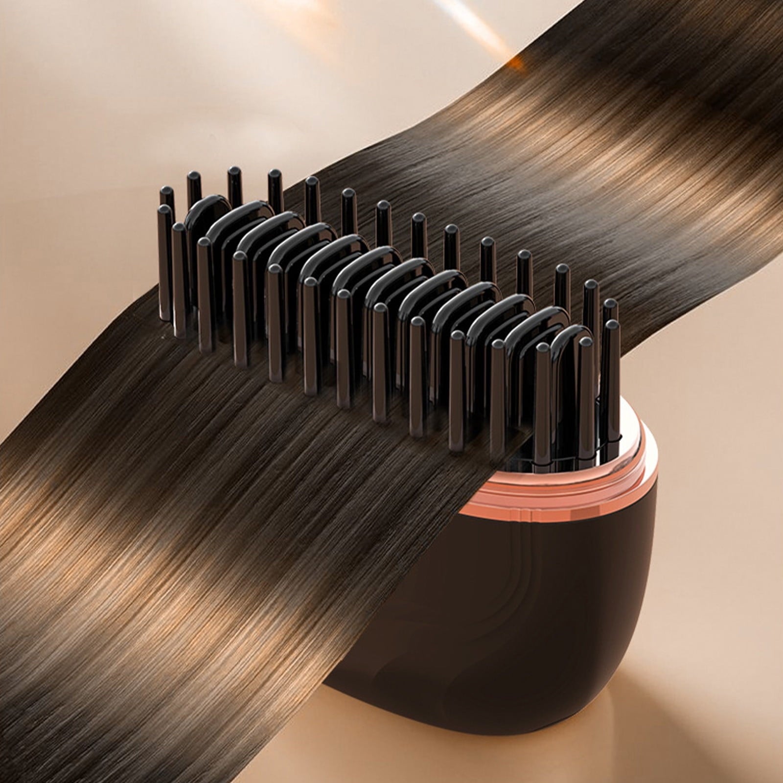 Travel Mini Wireless Hair Straightener Cordless USB Charging Compact Ceramic Low Damage Fast Heat Portable Flat Iron Comb Styler One Handed Touch U.S for Travel Daily Styling
