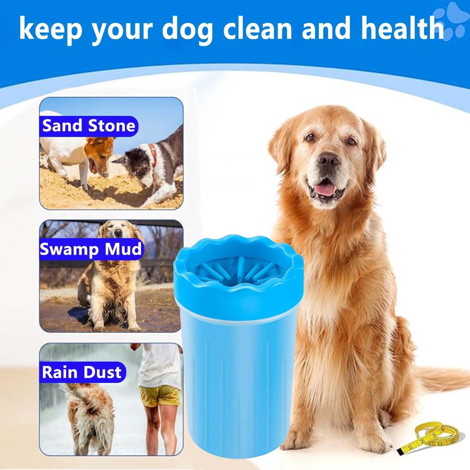 Revolutionary Dog Paw Cleaner - Effortlessly Clean Your Pet's Paws with Included Towel & Brush for Small to Medium Dogs and Cats