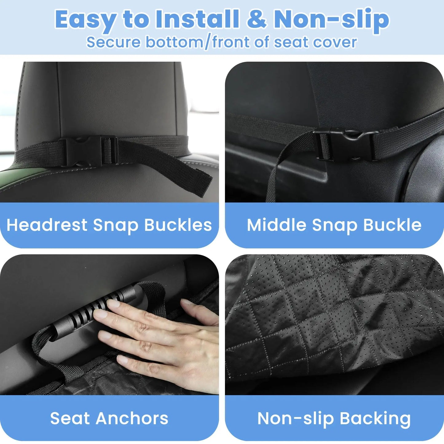 Dog Car Seat Covers Waterproof Front Seat Cover for Dogs Scratch-Proof Nonslip Pet Passenger Seat Cover Protector Fit for Cars