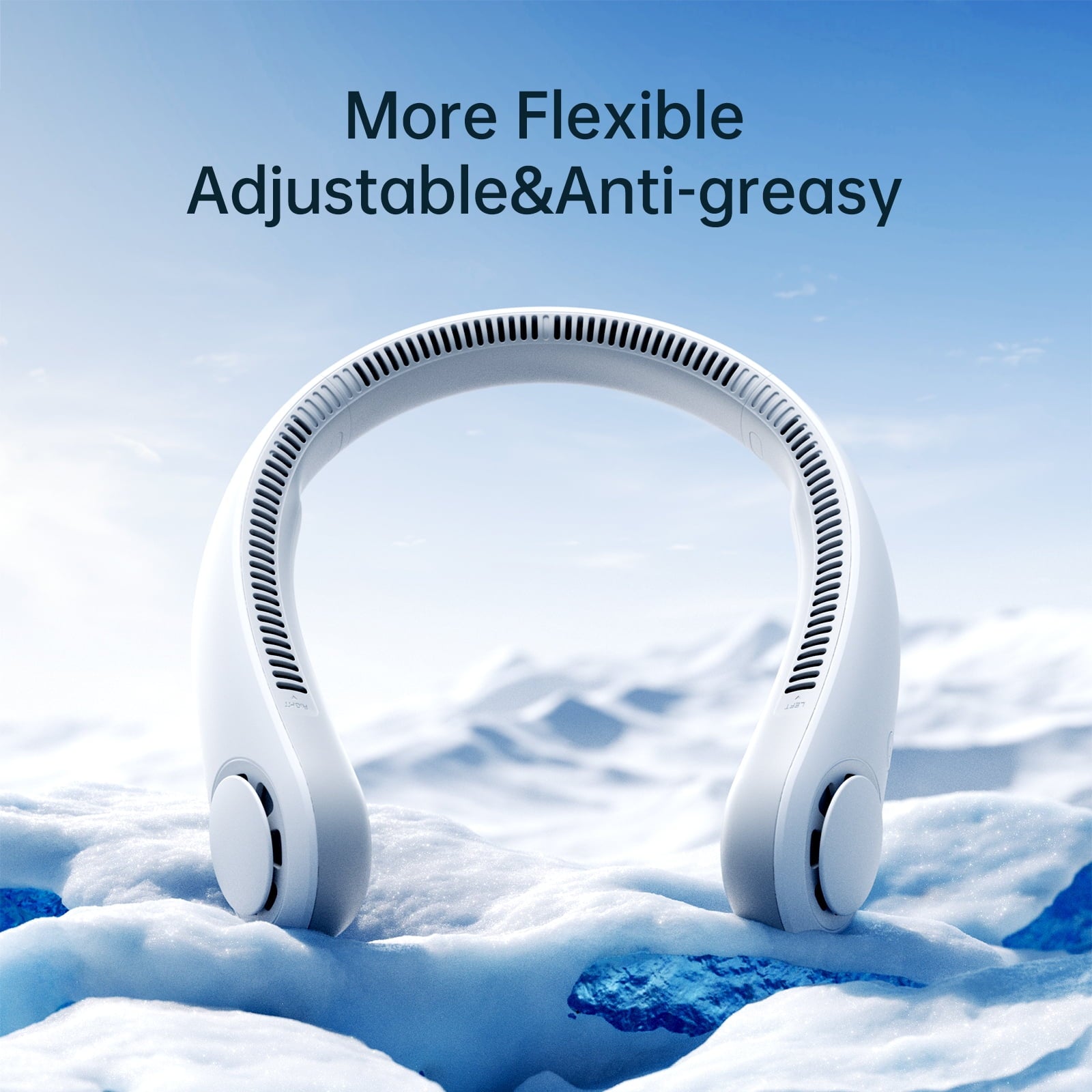 Portable Neck Fan, Rechargeable Wearable Fan, Bladeless Hands-Free Cooling, Quiet 25Db, 5 Speeds, 16H Battery Life, Essential for Indoor/Outdoor, Gift for Women, Men - White