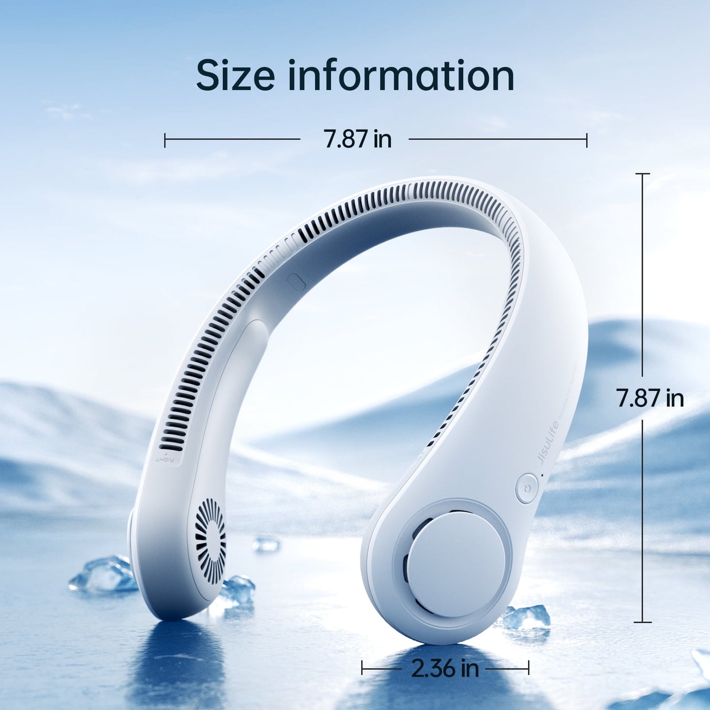 Portable Neck Fan, Rechargeable Wearable Fan, Bladeless Hands-Free Cooling, Quiet 25Db, 5 Speeds, 16H Battery Life, Essential for Indoor/Outdoor, Gift for Women, Men - White