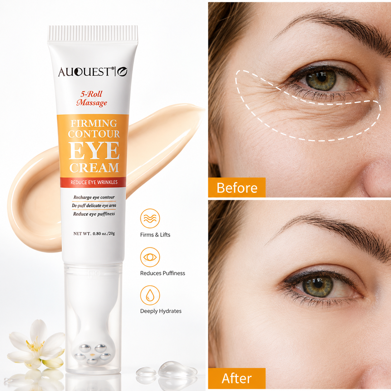Anti Dark Circle Eye Cream, Peptide, Anti Wrinkle, Caffeine, Massage, Fine Lines, Firming Whitening, Eyes, Skin Care, Skin Care, Bags