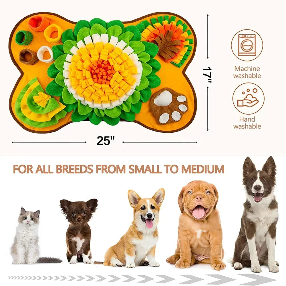 Large Snuffle Mat for Dogs Pet Interactive Training and Stress Relief Sniff Feeding Mat Slow Feeder Dog Treat Mat Dog Toys