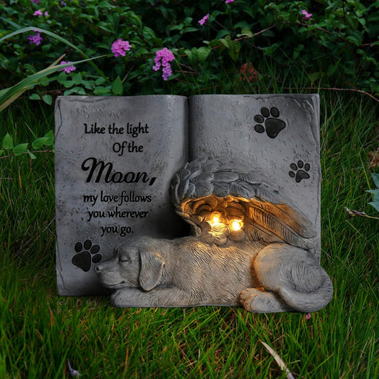 Solar Dog Angel Statue, Pet Dog Memorial Stone, Dog Memorial Gifts or Garden Memorial Stone