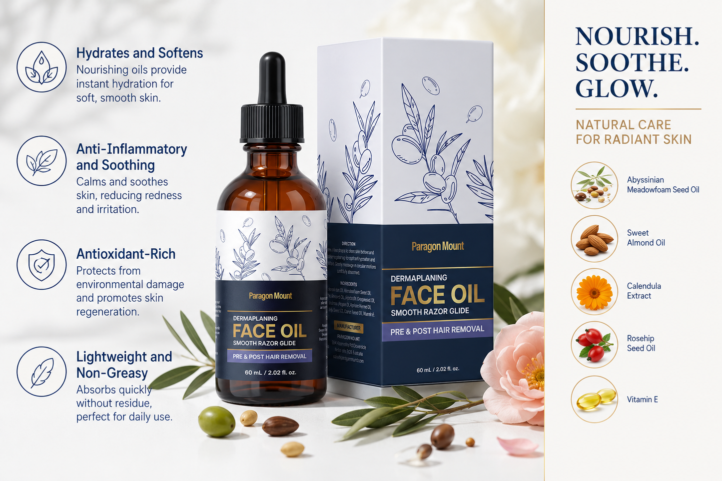 Paragon Mount Dermaplaning face Oil 2oz