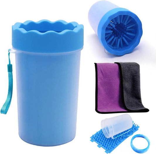 Revolutionary Dog Paw Cleaner - Effortlessly Clean Your Pet's Paws with Included Towel & Brush for Small to Medium Dogs and Cats